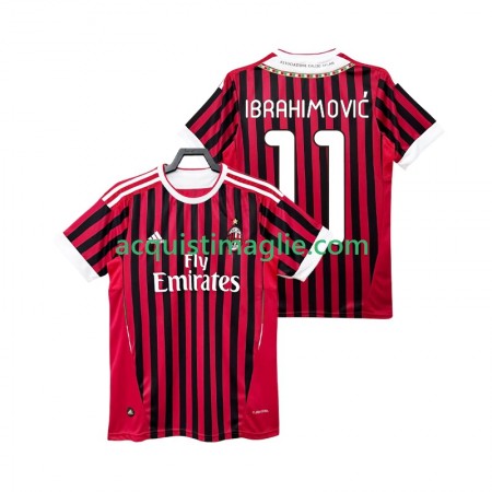 Divisa di Calcio AC Milan Zlatan IBRAHIMOVIC 11 2011 2012 Retro Prima